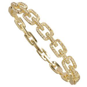 DESIGNER INSPIRED, PAVE GOLD CRYSTAL CHAIN LINK BA